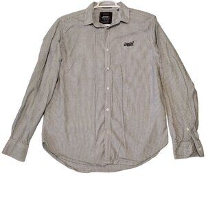 SuperDry Mens XXL Regular Fit Pinstripe Long Sleeve‎ Button Up Shirt